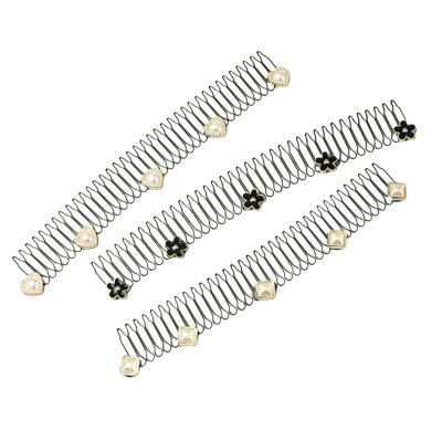3PCS Fixer Comb Clips Stretch Hair Pin Finishing Fixer Pins Stretchable Hair Combs Clip Invisible Hair Styling Tool for Women