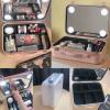 CKKNILV Makeup Bag Cosmetic Case Portable Travel Makeup Train Case Beauty Box, Make-up Case with Light and Mirror, Tricolour Light Source, Case Frame in Aluminium,for Cosmetics view 2