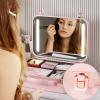 CKKNILV Makeup Bag Cosmetic Case Portable Travel Makeup Train Case Beauty Box, Make-up Case with Light and Mirror, Tricolour Light Source, Case Frame in Aluminium,for Cosmetics view 3