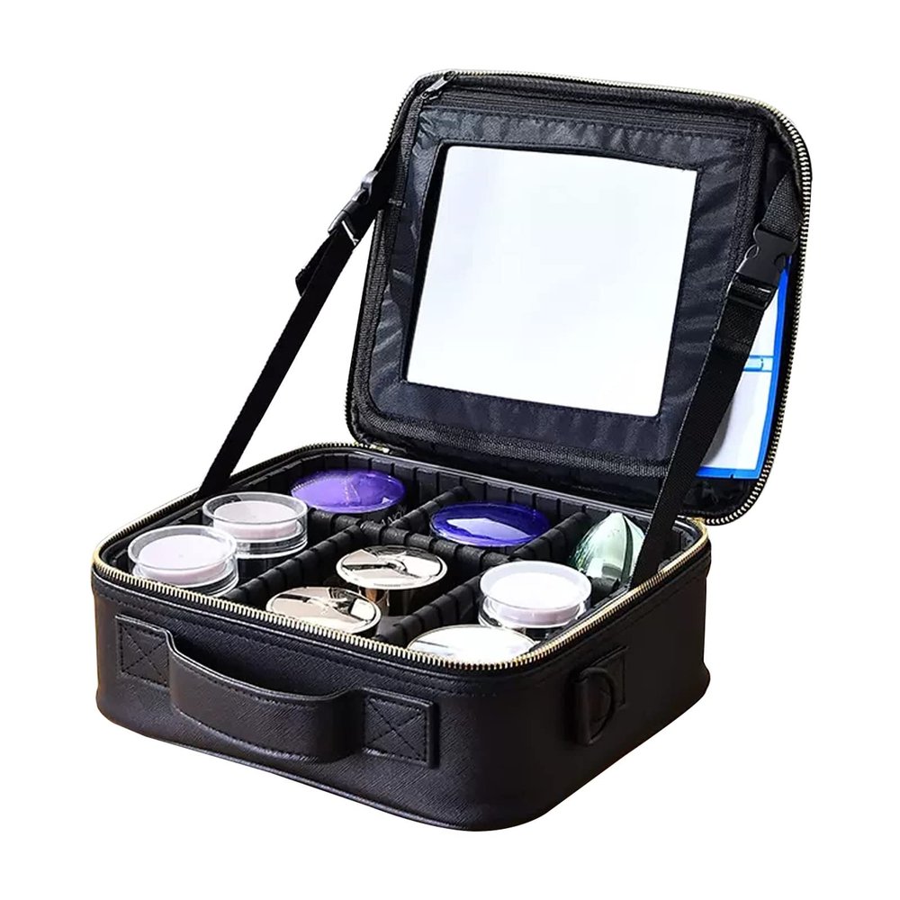 CKKNILV Makeup Bag Cosmetic Case Portable Travel Beauty Box Waterproof Makeup Bag Organiser Bag Makeup Artist Bag Multifunction Bag Travel Makeup Case Beauty Train Case Black Co