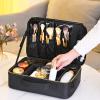 CKKNILV Makeup Bag Cosmetic Case Portable Travel Beauty Box Waterproof Makeup Bag Organiser Bag Makeup Artist Bag Multifunction Bag Travel Makeup Case Beauty Train Case Black Co view 2