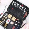 CKKNILV Makeup Bag Cosmetic Case Portable Travel Makeup Train Case Beauty Box, with Adjustable Compartments, Travel Makeup Bag Makeup Brush Bag, Electroplated Metal Zip,Black Co view 2