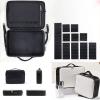 CKKNILV Makeup Bag Cosmetic Case Portable Travel Makeup Train Case Beauty Box, with Adjustable Compartments, Travel Makeup Bag Makeup Brush Bag, Electroplated Metal Zip,Black Co view 3