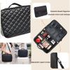 CKKNILV Travel Makeup Bag with LED Mirror, Cosmetic Case, Make Up Box, Beauty Case, with Adjustable Compartments, Make Up Artist Train Case Hairdressing Tools Organiser,LED Vani view 3