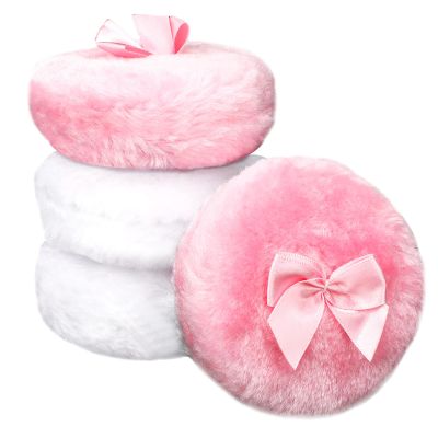4 Pcs Large Powder Puff 3.1 Inch Body Powder Puff Cotton Cosmetic Puffs Soft Velour Makeup Sponge Cushion Puff Setting Powder Puff Loose Powder Puff Make Up Sponges for Foundation Setting Powder