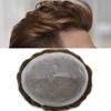 0.06mm Thin Skin Toupee for Men Hair Piece 100% European Remy Human Hair Replacement System Mens Toupee All V-Looped Invisible Hair System for Men (#5 Medium Light Brown-80% Light Density, 8x10) view 1