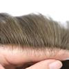 0.06mm Thin Skin Toupee for Men Hair Piece 100% European Remy Human Hair Replacement System Mens Toupee All V-Looped Invisible Hair System for Men (#5 Medium Light Brown-80% Light Density, 8x10) view 3