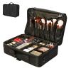 CKKNILV Makeup Bag Cosmetic Case Portable Travel Makeup Train Case Beauty Box, with Removable Compartment, for Cosmetics Makeup Brushes Toiletry Jewelry, Oxford Cloth Material,B view 1