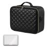 CKKNILV Travel Makeup Bag with LED Mirror, Cosmetic Case, Make Up Box, Beauty Case, with Adjustable Compartments, Make Up Artist Train Case Hairdressing Tools Organiser,LED Vani view 1