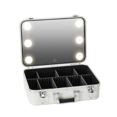 CKKNILV Make-up Case with Light and Mirror, Large Makeup Bag with Light Up Mirror, Portable Travel Cosmetic Case Train Case for Women Girls, Waterproof Makeup Storage Organizer