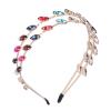 Hairpin Headband, Clip Headband Metalrhine Stone Double Layer Stretching Comfort Pressure Hair Bangs, Hair Accessories for Brides Bridesmaids view 1