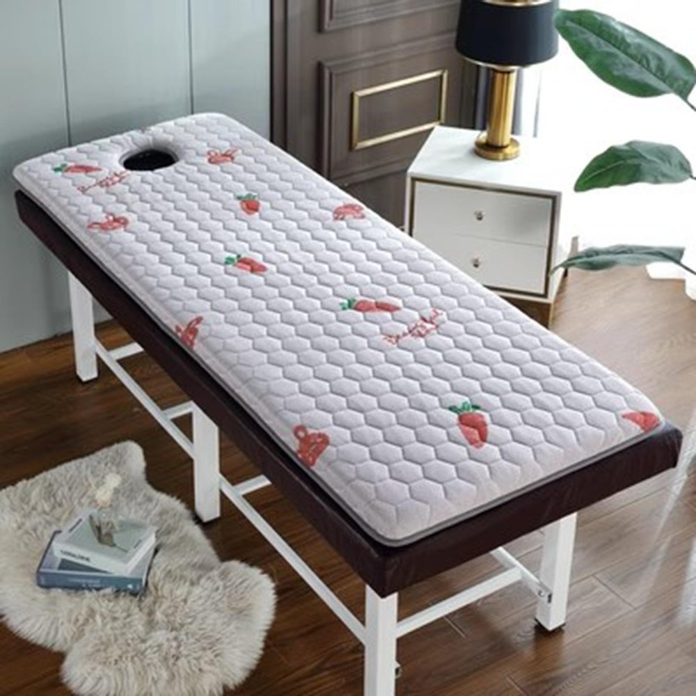 ZGFUSVFD 6cm Thick Spa Bed Padding Memory Foam Massage Table Topper with Facial Breathing Hole and Elastic Bands Lash Bed Cushion Massage Bed Mattress Pad Without Bed(Size:70x190cm,Color:C)