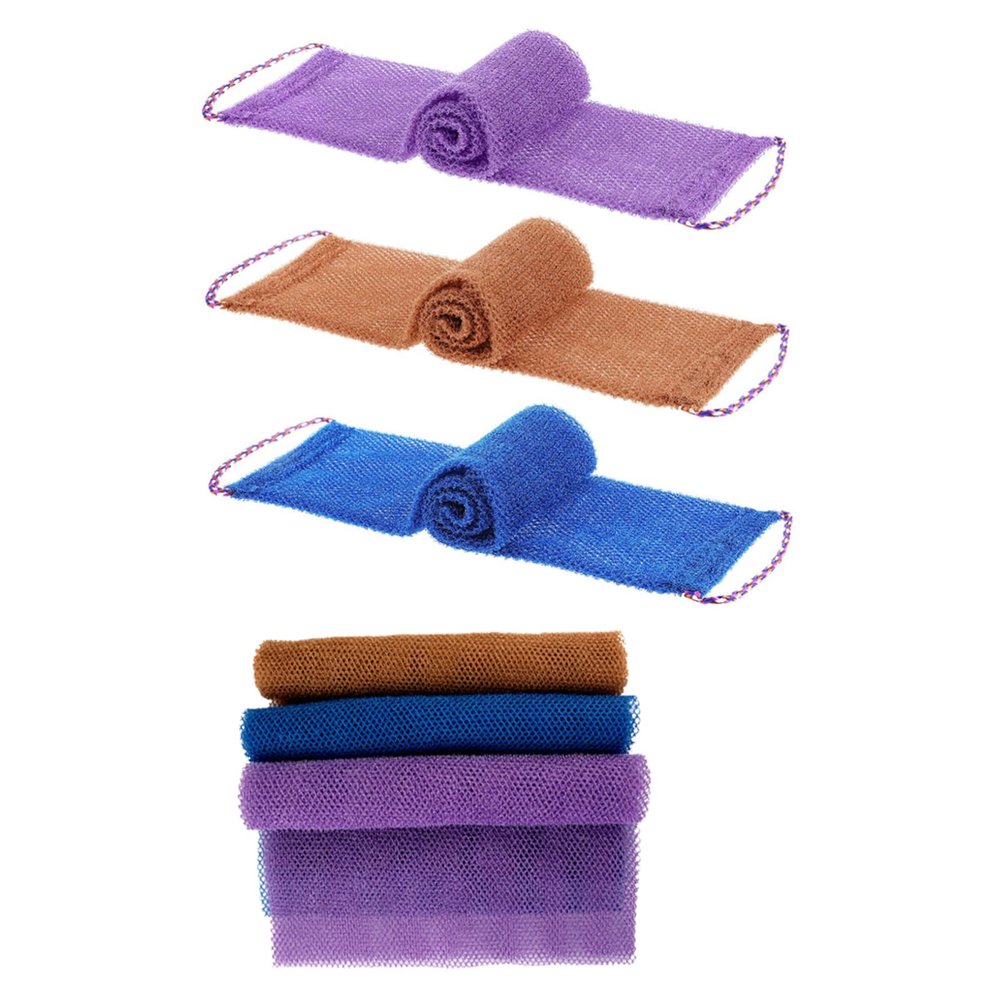 African Net Bath Towel Sponge Labor-Saving Long Widen African Net Cloth Mesh Foldable African Exfoliating Net Sponge for Men Women with Hand Rope 3Pcs.