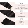 Tape in Hair Extensions Real Human Hair 16 Inch Jet Black Double Sided Tape for Skin Weft Hair Extension Invisible Tape in Hair Extensions Straight Remy Human Hair for Women(1#,16 Inch) view 3