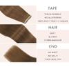 Tape in Hair Extensions Real Human Hair 24 Inch Medium Brown Double Sided Tape for Skin Weft Hair Extension Invisible Tape in Hair Extensions Straight Remy Human Hair for Women 20pcs (10#,24 Inch) view 3