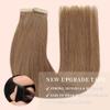 Tape in Hair Extensions Real Human Hair 24 Inch Medium Brown Double Sided Tape for Skin Weft Hair Extension Invisible Tape in Hair Extensions Straight Remy Human Hair for Women 20pcs (10#,24 Inch) view 4