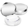 AUTSUPPL 2pcs Portable Loose Powder Containers Powder Puff Refillable Makeup Puff Boxes for Women and Lightweight Body Storage Silver Trim Design for Travel view 1