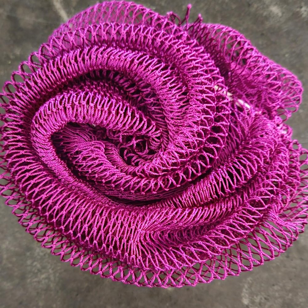 Authentic African Exfoliating Net Sponge Sourced from Nigeria 45 inch Long Bath Exfoliating Shower Body Scrubber Back Scrubber for Smooth Skin (Purple)