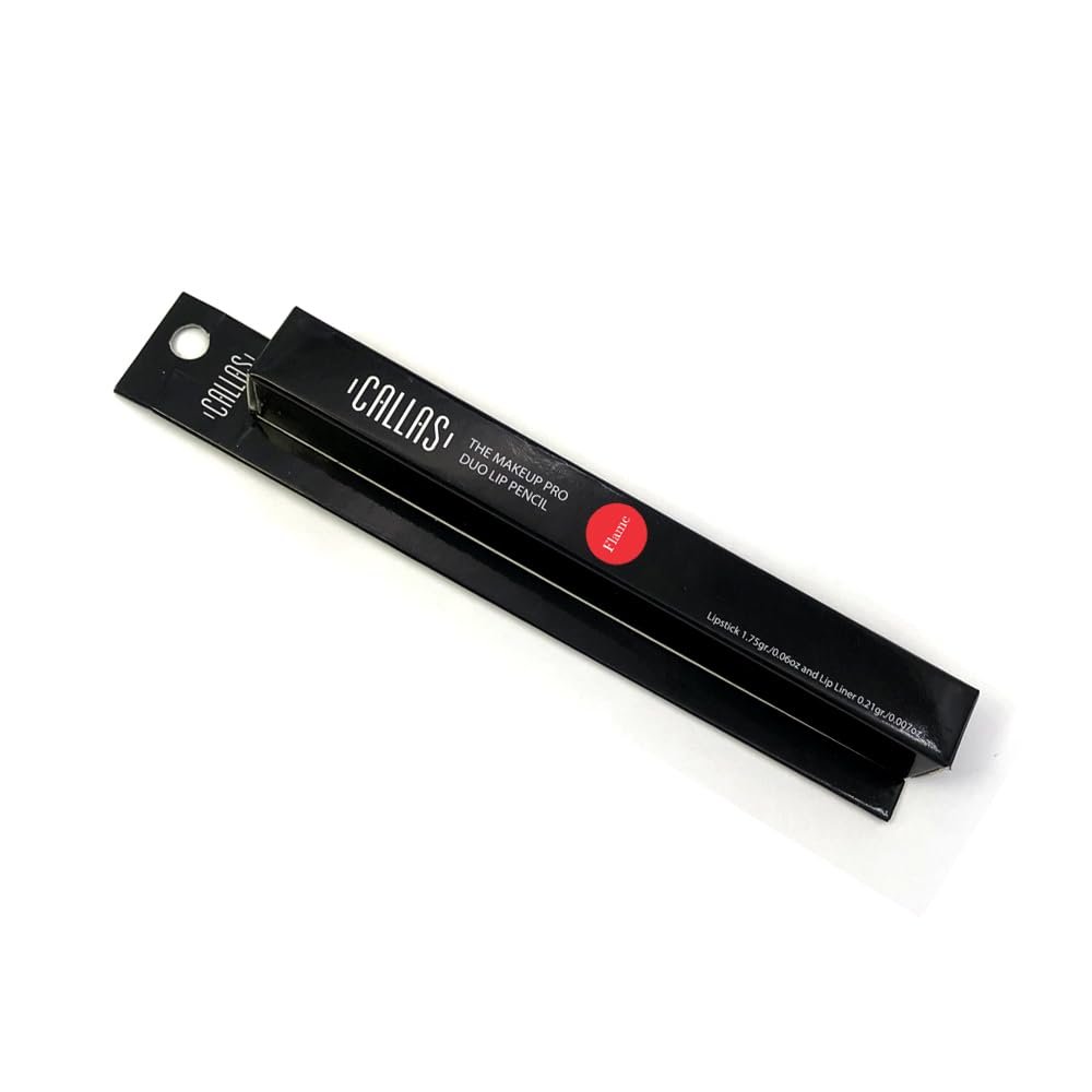 Callas The Makeup Pro Duo Lip Pencil - (Flame, 2 in 1 Lip Liner & Lipstick Pencil)