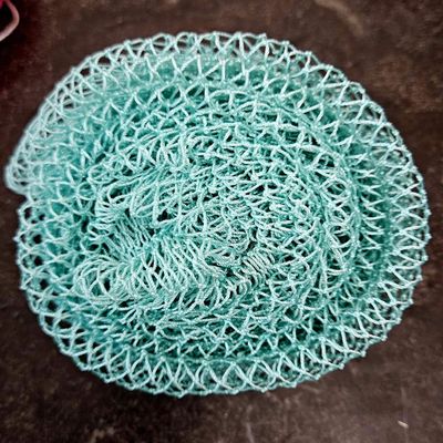 Authentic African Exfoliating Net Sponge Sourced from Nigeria 45 inch Long Bath Exfoliating Shower Body Scrubber Back Scrubber for Smooth Skin (Turquoise)