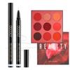 docolor White Eyeliner Waterproof Eye liner Longwearing with Ultra-Fine Tip and Red Eyeshadow Palette 9 Colors Gemstone Shadow Palette Highly Pigmented Mattes Shimmers Colourful Makeup Palette view 1