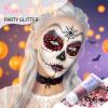 DAGEDA Halloween Black Body Glitter Gel, Face Hair Glitter Body Shimmer, Halloween Costume Accessories Chunky Glitters Eyeshadow, Holographic Cosmetic Sequins Festival Outfits for Women 50ml view 2