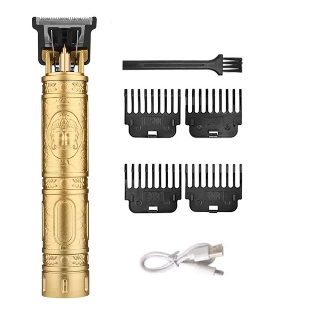 Razors Vintage T9 Hair Cutting Machine Men's Electric Shaver Rechargeable Hair Trimmer Beard Clipper Barber Hair Cut(Gold Buddha-no Box)