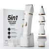 Electric Razors for Women, Valentines Day Gifts 5-in-1 Wet/Dry Bikini Trimmer with USB Charge Dock, Deluxe Facial Hair Removal, Wet/Dry Body Shaver for Nose Eyebrows Beard Underarm Leg Arm (White) view 1