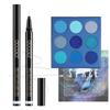 docolor White Eyeliner Waterproof Eye liner Longwearing with Ultra-Fine Tip and Blue Eyeshadow Palette 9 Colors Gemstone Shadow Palette Highly Pigmented Mattes Shimmers Colourful Makeup Palette view 1