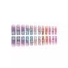 48pcs Long Coffin Press on Nails and Toes Nails Color French Tip Fake Fingers Toe Nail Tips Press ons Butterfly Nail Charm Glue on Toe Nails Square Flower Summer False Toe Nails for Women and Girls view 3