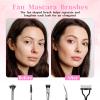 JJUNW 5-Piece Mascara Set - Folding Angle Fan Brush, Eyebrow & Lashes Wand, Multifunctional Makeup Tool for Natural Eye Makeup view 3