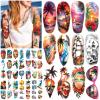 154 Sheets Ocean Beach Temporary Tattoo for Women and Men, 34 Sheets Half Arm Shark Dolphin Beach Flower Skull Sunset Fake Tattoos, 120 Sheets Holiday Ocean Tiny for Adults Kids Body Tattoos Stickers view 2