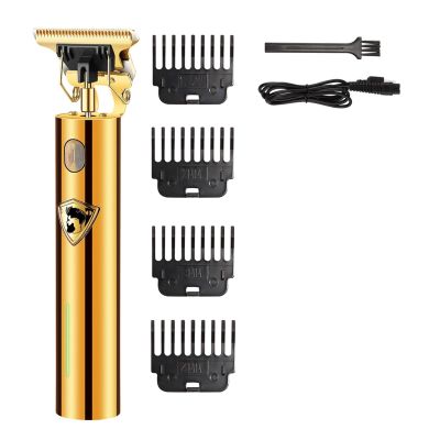 Razors T9 USB Electric Hair Cutting Machine Rechargeable Cut Hair Clipper Man Shaver Trimmer for Men Barber Professional Beard Trimmers(Gold)