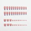 48pcs Long Coffin Press on Nails and Toes Matching Set White French Tip Fake Fingers Toe Nail Tips Press ons Blue Flower Glue on Toe Nails Square Nude Summer False Toe Nails for Women and Girls view 2