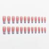48pcs Long Coffin Press on Nails and Toes Matching Set White French Tip Fake Fingers Toe Nail Tips Press ons Blue Flower Glue on Toe Nails Square Nude Summer False Toe Nails for Women and Girls view 3