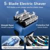 Electric Razor for Men, 2-Speed 5-Blade Electric Shavers for Men Face Cordless Rechargeable, Mens Foil Shaver Shaving Machine Wet Dry Men's Travel Razors for Man Close Shaving Face as Gift, Blue view 2