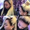 oulaer Ombre 1b/613 Color Blonde Straight Human Hair Wig 13x6 HD Transparent Lace Front Wig Brazilian Remy Hair with Baby Hair Bleached Knots Glueless Wigs 150% Density Natural Hairline 20inch view 4