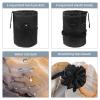 2PCS Retro Aesthetic Marble-305 Travel Cosmetic Bag Makeup Organizer Bag Bathroom Cases Toiletry Bag with Drawstring (Cylindrical bag and small bag) view 3