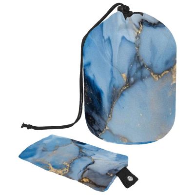 2PCS Colored Marble-375 Travel Cosmetic Bag Makeup Organizer, Drawstring Bathroom Cases - Cylindrical & Small Toiletry Bag