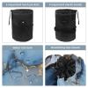 2PCS Colored Marble-375 Travel Cosmetic Bag Makeup Organizer, Drawstring Bathroom Cases - Cylindrical & Small Toiletry Bag view 3