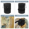 2PCS Marble Texture-338 Travel Cosmetic Bag Makeup Organizer: Stylish Bathroom Cases with Drawstring, Cylindrical & Small Toiletry Bag view 3