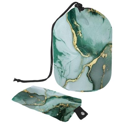 2PCS Colored Marble-416 Travel Cosmetic Bag: Your Ultimate Makeup Organizer & Bathroom Cases - With Drawstring, Cylindrical & Small Toiletry Bag
