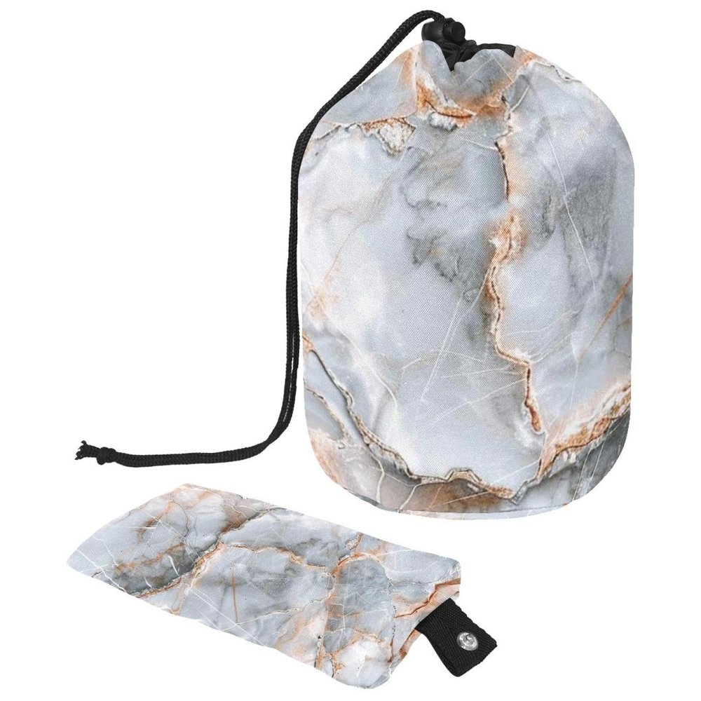 2PCS Retro Aesthetic Marble-297 Travel Cosmetic Bag Makeup Organizer Bag Bathroom Cases Toiletry Bag with Drawstring (Cylindrical bag and small bag)