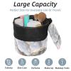 2PCS Retro Aesthetic Marble-297 Travel Cosmetic Bag Makeup Organizer Bag Bathroom Cases Toiletry Bag with Drawstring (Cylindrical bag and small bag) view 2