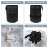 2PCS Retro Aesthetic Marble-297 Travel Cosmetic Bag Makeup Organizer Bag Bathroom Cases Toiletry Bag with Drawstring (Cylindrical bag and small bag) view 3