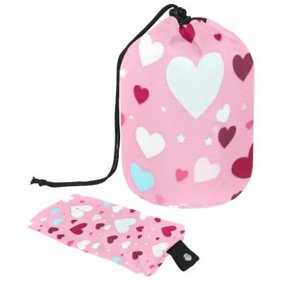 2PCS Art Love-162 Travel Cosmetic Bag Makeup Organizer: Stylish Bathroom Cases with Drawstring, Cylindrical & Small Toiletry Bag