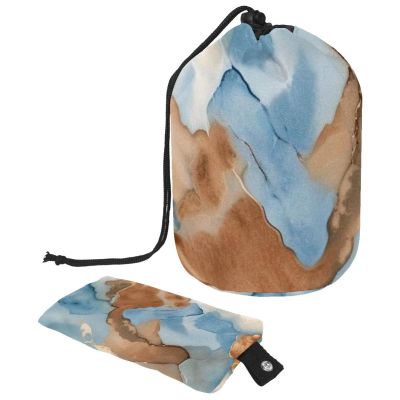 2PCS Marble Texture-360 Travel Cosmetic Bag: Your Ultimate Makeup Organizer & Bathroom Cases - With Drawstring, Cylindrical & Small Toiletry Bag