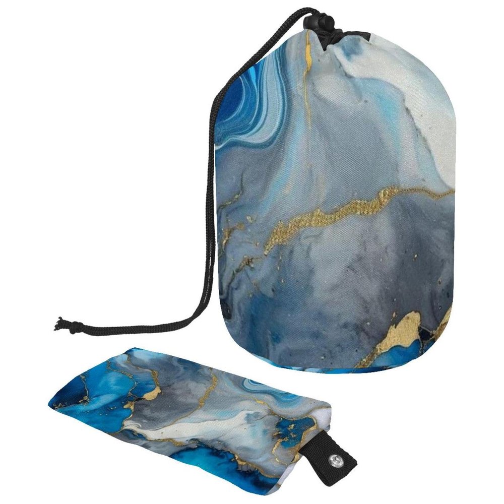 2PCS Art Marble-241 Travel Cosmetic Bag Makeup Organizer Bag Bathroom Cases Toiletry Bag with Drawstring (Cylindrical bag and small bag)