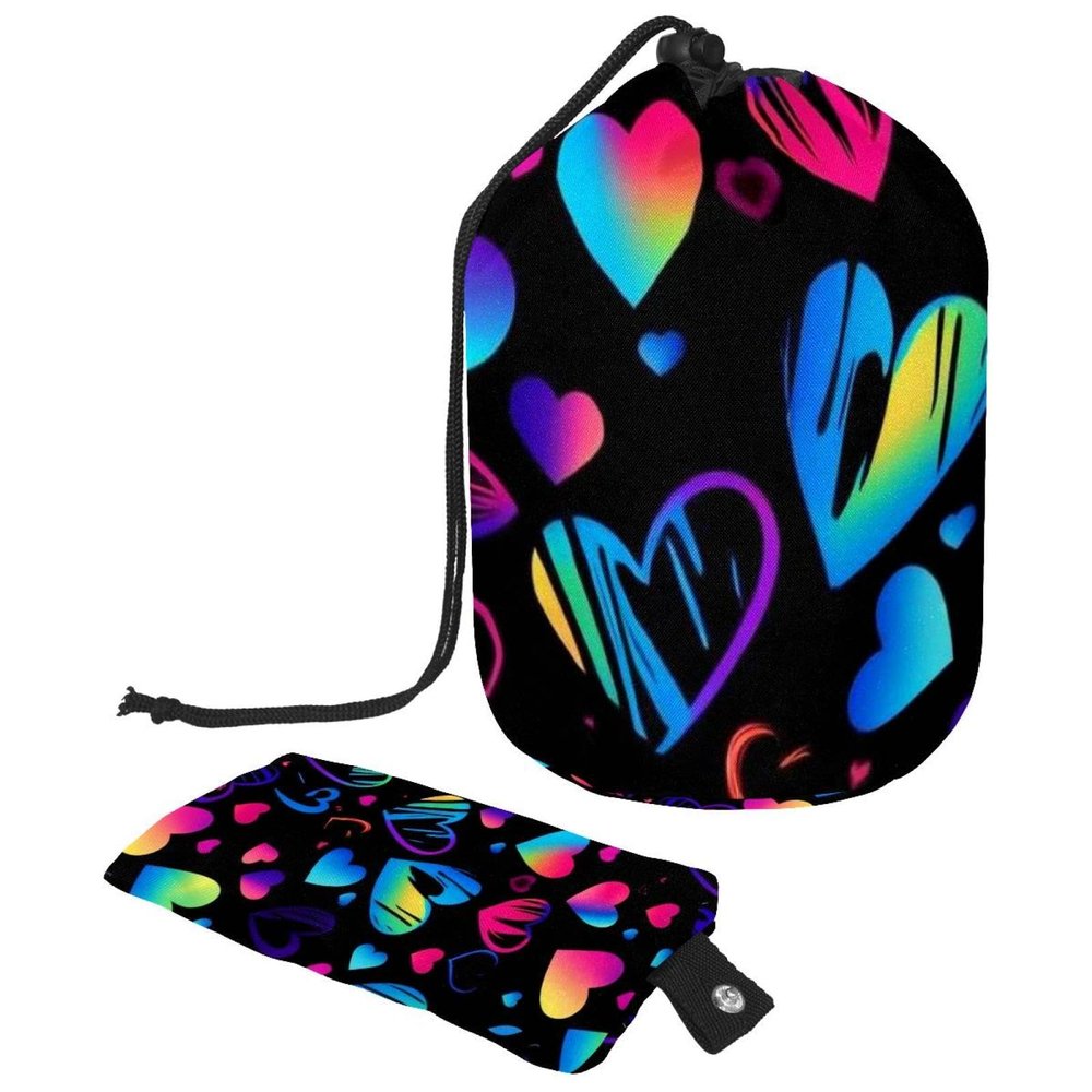 2PCS Art Love-160 Travel Cosmetic Bag: Your Ultimate Makeup Organizer & Bathroom Cases - With Drawstring, Cylindrical & Small Toiletry Bag