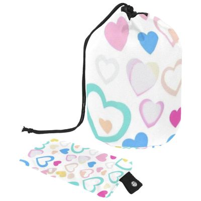 2PCS Art Love-118 Travel Cosmetic Bag Makeup Organizer: Stylish Bathroom Cases with Drawstring, Cylindrical & Small Toiletry Bag